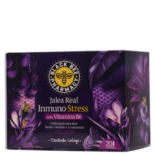 Black Bee Jalea Real Inmuno Stress con Vitamina B6 20 Ampollas Pharmacy + Regalo
